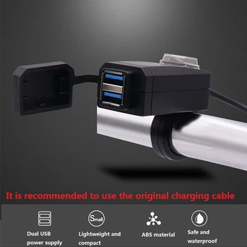 QC3.0 Motorcykel Oplader Vandtæt Dobbelt USB-Hurtig Opladning 3.0 12V Strømforsyning Adapter med Switch Universal til Telefonen