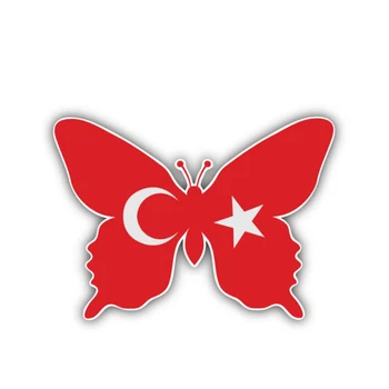 14CM Bil Tilbehør Tyrkiet Flag Butterfly Motorcykel Decal Bil Sticker Dækker Ridser Vandtæt