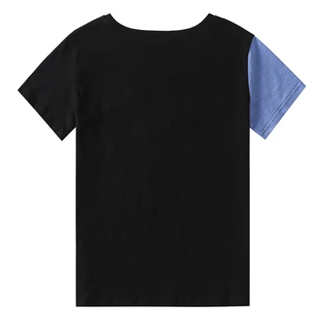 Camisetas Mujer 2021 Casual Bomuld T-Shirt Kvinder Tøj Plus Size T-Shirt Patchwork Kvinde Sommer T-Shirts Toppe, T-Shirt Femme