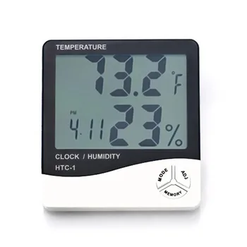 Indendørs Værelser med Lcd-Elektronisk Temperatur Luftfugtighed Meter Digital Termometer Hygrometer vejrstation Vækkeur HTC-1#DG4