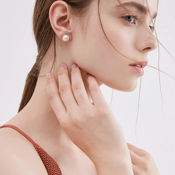 Perle øreringe nye Udsøgt Rund Geometriske Smykker rustfrit stål øreringe til kvinder Engagement Bryllup Gave Øre Smykker