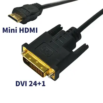 Mini HDMI han til DVI-D 24+1 han Adapter Kabel Ledning Til HDTV LCD-Laptop Tablet