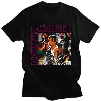 Cashcarti Playboi Carti Vintage Mænd T-Shirt Sommer Korte Ærmer O-hals Bomuld, Toppe, t-Shirt Rap-Musik Streetwear Overdimensioneret