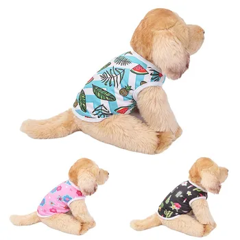 Sommeren Hund Tøj Pet Vest Shirt I Blød Åndbar Blomster Print T-Shirts Behagelig Tynd Pet Tøj Til Hund, Kat, Hvalp Apparel