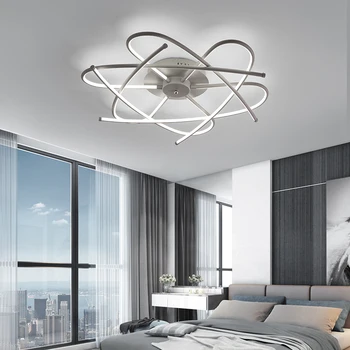 NEO Glimt Mat Grå/Sort Moderne Led-loftsbelysning Til Stue, Soveværelse, arbejdsværelse AC110V 220V RC Dæmpbar Loft Lampe