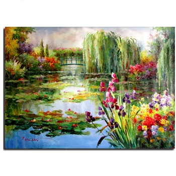 Claude Monet Farverige Vand Lily Diy Diamant maleri, mosaik Diamant billede Fuld Pladsen runde 5d diamant Broderi salg