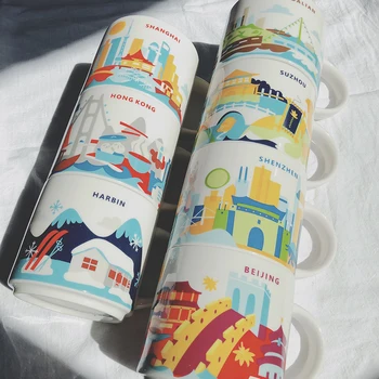 Og Mælk Krus Kreativitet City Cup USA By Knogle Krus Globale Samling Keramik Japan, England London SEATLE ' ShaiHai Byen Krus