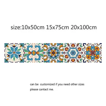 Marokko Væg Fliser Klistermærker Talje Linje Wall Sticker Køkken Selvklæbende Badeværelse Toilet PVC Tapet 10cm/15cm/20cm