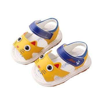 Sommeren Kids Sandaler Baby Buksetrold Med Fløjte Skrigende Sko Tegnefilm Bløde Bund Baotou Sandaler Børn baby buksetrold Sandaler sko