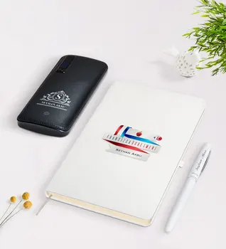 Personlig Fransk Lærer Hvid Notebook Pen 12.000 Mah Powerbank Gave Seti-2
