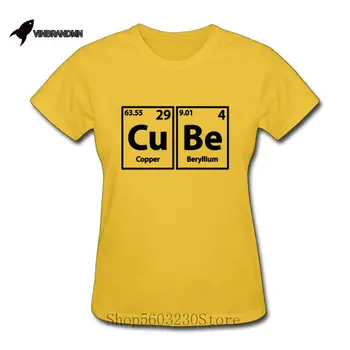 Casual Femme Cube Porady Kemi Rubik ' s T-shirts (Cu-Be)Periodiske Elementer, Stave-Print T-shirt til Kvinder Cube Tee Fritids-shirt