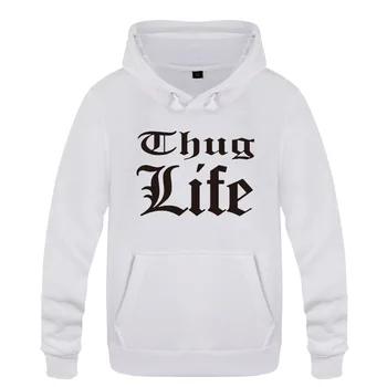 Thug Life Tupac 2PAC Rock Hættetrøjer Mænd Mode Fleece langærmet Hætte Trøjer Vinter Mandlige Musik Oversize Sweatshirts