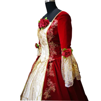 2020 Nye røde Vintage kostumer 18 Hertuginden Retro middelalder Renæssance Reenactment Teater borgerkrig Victoriansk kjole D-385