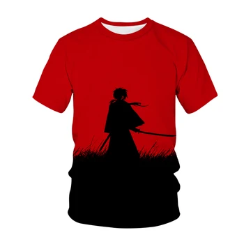Nye Rurouni Kenshin T-Shirt Animationsfilm 3D-Print Streetwear Japansk Samurai Mode Oversized T-Shirt Børn Harajuku Toppe Tøj