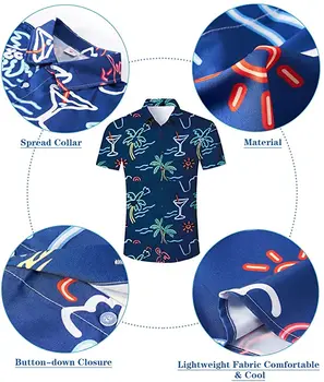 FORUDESIGNS Mandala Print Mandlige kortærmet Skjorte Sommeren Løs Strand Mode-Knappen Bluse Mænd Shirt Plus Size Toppe Boy ' s Tees