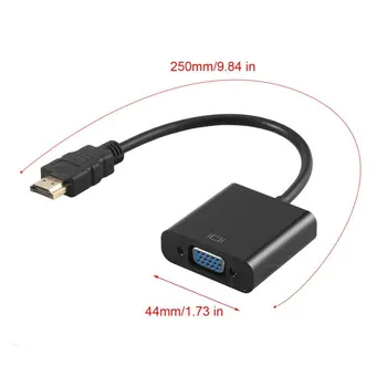 HDMI-kompatibel med VGA-Adapter Digital til Analog Audio-Video-Kabel VGA Converter Stik Til Bærbare PC, Tablet vers, VGA