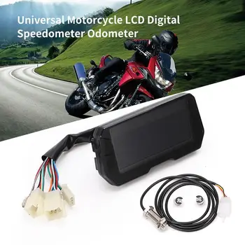 LCD-Skærm Motorcykel Speedometer Vandtæt Multifunktionelle 12000R Motorcykel Omdrejningstæller Motorcykel Kilometerstand for Motorcykel