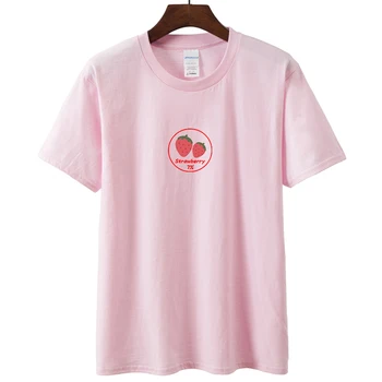 Harajuku Kawaii Jordbær Grafisk T-Shirt Kvinder Sommeren Kpop Sød kortærmet T-shirt Schoolgirl Street Style Løs Tee Shirt