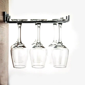 30cm Metal Vin Glas Bøjle Rack Glasservice Hjem Bar Pub Holder Under Kabinet Hængende kopholder Arrangør Bar Tilbehør