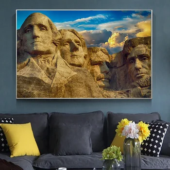 Mount Rushmore Kunst Plakater og Prints Præsidentens Portræt Maleri på Væg Kunst, Indretning HD Landskab Billeder Til stuen