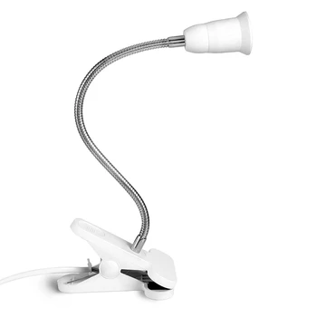 Fleksibel Wire Hals bordlampe Socker Klip Holder Kontakten til E27 400MM SP99