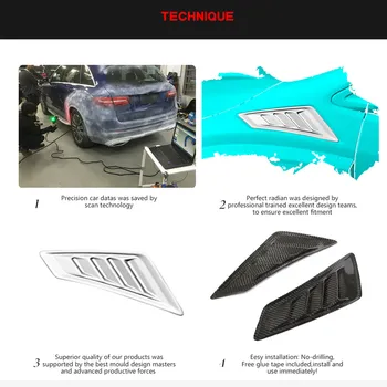 Kulfiber Side Fender Tilpasninger for Honda civic Type R Hatchback 4-Dørs-2016 Bil fender fittings