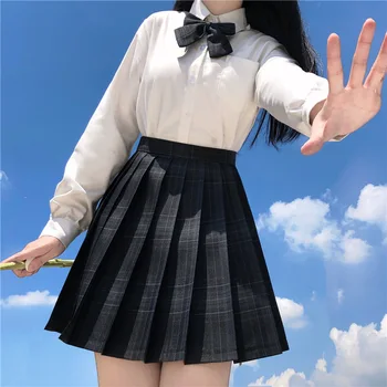 Nye Sommer Kvinder Nederdele 2021 Høj Talje Pige Plisseret Nederdel koreansk Japansk Stil Damer Sød Plaid Mini Nederdele til Kvinder