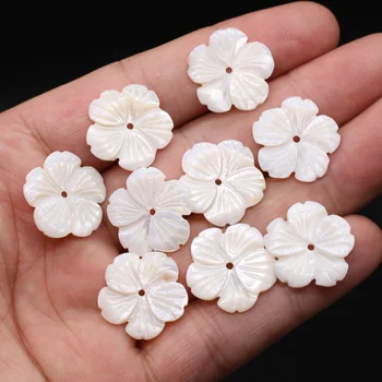 5pcs Naturlige Shell Beaded Charms-Blomst Naturlige Shell Små Løse Perler for Kvinder Smykker Halskæde og Armbånd Tilbehør