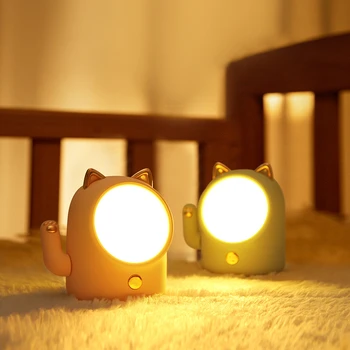 1Pc Kreative Lucky Cat LED Nat Lys Børn Bærbare Soveværelse Sengen USB-Læsning bordlampe