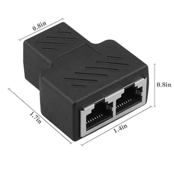 CAT5 RJ45 6 Ethernet-kabel LAN-Port 1 til 2 Stik Splitter Stik Adapter PC