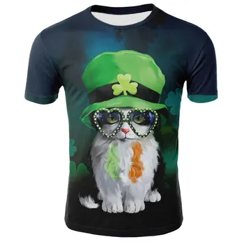 3D print T-shirt påtrykt t-shirt til kvinder og mænd t-shirt til kvinder og mænd T-shirt tegneserie kat sjove kat søde kat