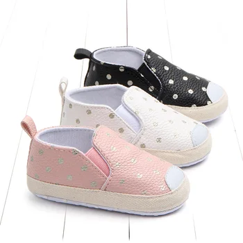 Baby dreng pige sko Casual-soft læder enkelt dække foden bløde polka dot toddler sko