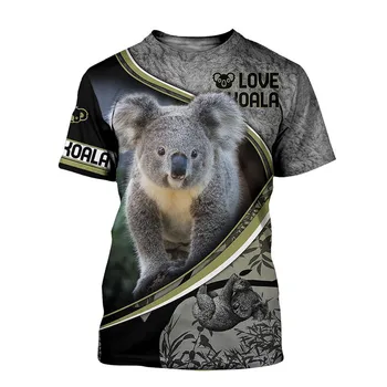 Smuk koala 3D-print mode afslappet T-shirt Nye Street hip hop T-shirt