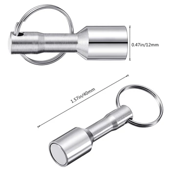 6 Stykker Metal Magnet Nøglering Magnetiske Nøglering Lomme og Nøglering Magnet Holder med Split Ring Smykker Test Magnet