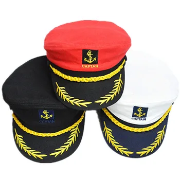 Voksen Yacht Militære Hatte Båd Skipper Skibet Sejler Kaptajn Kostume Hat justerbar Hætte Navy Marine Admiral for Mænd