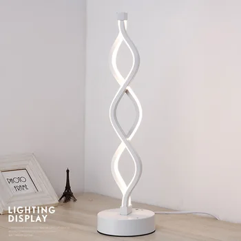 Spiral Bølge LED bordlampe Nemt at Installere Energibesparende og Moderne Dæmpbare Desktop Sengen Dekorativ Lampe Akryl Lampe Hvid Lys