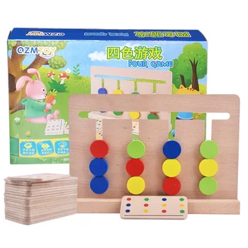 Hot Nye Baby Montessori Pædagogiske Træ-Legetøj til Børn i Farve og Form Matchende Spil Logisk Tænkning Trainin Læring Legetøj