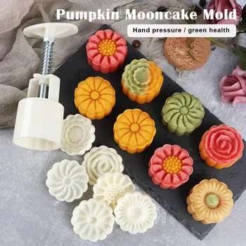 Mooncake Skimmel Set DIY Plast Kager Kage Stemplerne Hånd Tryk på Mooncake Mould Bagning Værktøj