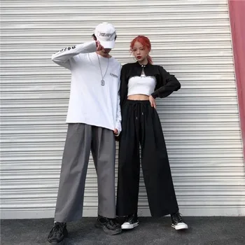 Casual Bukser Kvinder i Stor Størrelse 4XL Ankel-længde Snor Fast Slim Alle-match Street Wear Bred Ben Baggy BF Harajuku Par