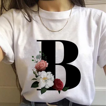 Sommer-Smukke Mode Søde Brev, der Trykte T-shirt Kvindelige 2020 Nye Par Par Kvindelige T-shirt Harajuku Casual Hvid Skjorte
