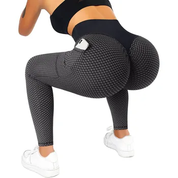 Workout fitness, yoga leggings Solid høj talje athletic tights women pants Grå kører sports wear leggings Pantalones