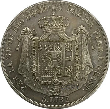 1815 Italien 5 Lire Cupronickel Forgyldt Sølv Samleobjekter Kopi Mønt
