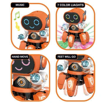Nyt Intelligent Legetøj El-Tegnefilm Seks-Klo Robot Børn Dreng Gave, Dans Mini Gå Legetøj Med Lys
