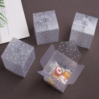 10stk 4/5/6cm PVC Cube Dot Trykt Candy Box Gave Pakke Kasser Sammenklappelig Behandling af Boksen for Børn, Fødselsdage Forsyninger