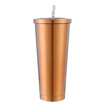 500ML700ML rustfrit stål halm isoleret kop med låg og bæger drikke rejser cup termoflaske metal cup