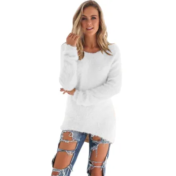 Pullovere 2019 Efterår og Vinter Kvinder ' s O-Hals Sweater Kvindelige Afdækning Løs Pullover Casual Solid Trøjer, Engros