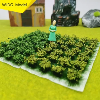 28 stk simulation model scene busk græs cluster militære statisk felt liggende bygning sand tabel DIY håndlavede materialer