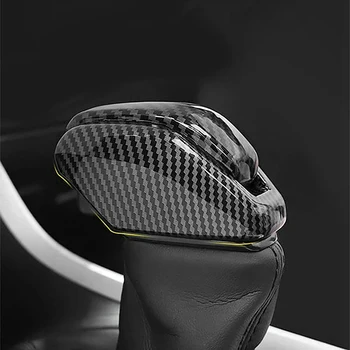 2stk for Toyota RAV4 2019 2020 ABS Carbon Fiber Indvendige Gear Shift Hoved Dekorative Dække Trim Bil Styling Tilbehør