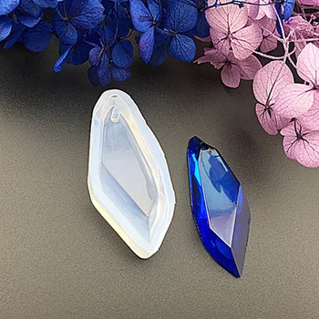 1Pc Rombe Form Vedhæng Gennemsigtige Silicone Crystal DIY Epoxy Gel, Silikone Formen Med Hul Vedhæng Skimmel