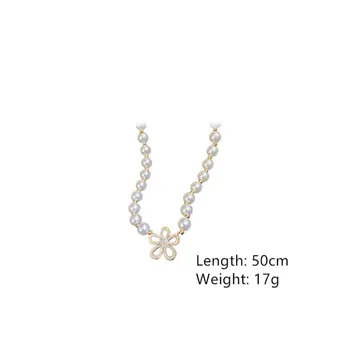 FYUAN Hule Krystal Blomster Halskæder til Kvinder koreansk Stil Pearl Kæde Halskæder Statement Smykker